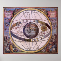 Ptolemaic Solar System, Andreas Cellarius Print