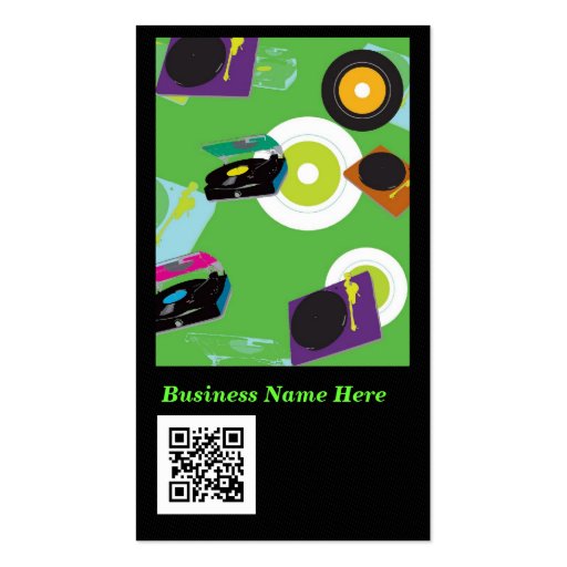 Pub DJ - Cool Disc Jockey Mixer Deck  - QR Code Business Card (back side)