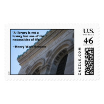 Public Library, "A library is not a luxury but ... postage
