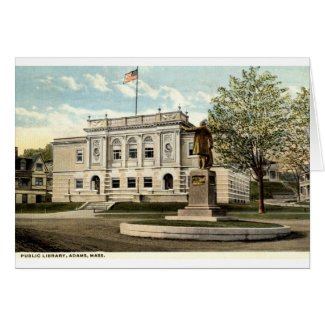 Public Library, Adams, Mass. 1917 card