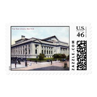 Public Library, New York City 1915 Vintage stamp