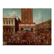 Public Lottery at Loggetta, the Piazza San Post Card
