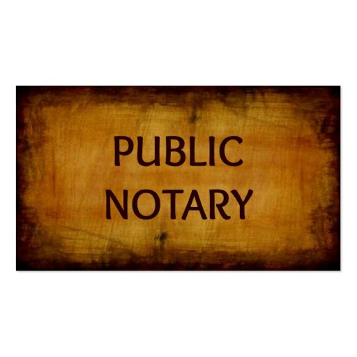 Public Notary Antique Brushed Wood Business Card (front side)