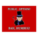Public Option? Bah, Humbug!  Scrooge T shirt Post Cards
