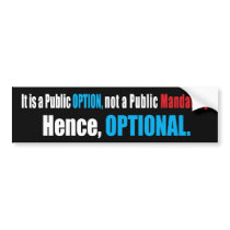 Public Option Healthcare bumper stickers
