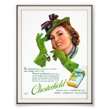 Publicidad de cigarrillo de Chesterfield del vinta Cojinete