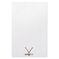 puck and hockey sticks design custom stationery