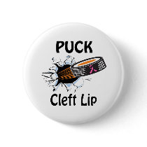 Puck The Causes Cleft Lip Button by causeican Puck The Causes Cleft Lip Button