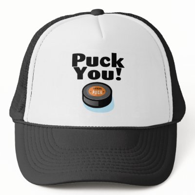 Puck You (Hockey) Mesh Hats by TeeZazzle