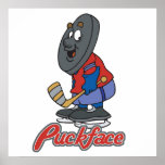 puckface ice hockey weird humor poster