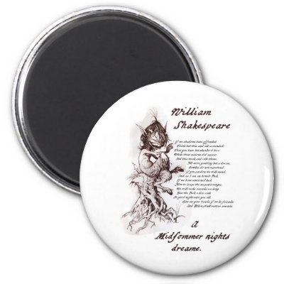 Puck's Soliloquy Midsummer Night's Shakespeare Magnets