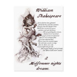 Puck's Soliloquy Midsummer Night's Shakespeare Postcard