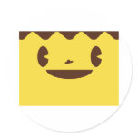puddi puddi face round sticker