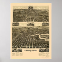 Pueblo, CO Panoramic Map - 1890  Print
