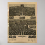 Pueblo Colorado 1890 Panoramic Map posters