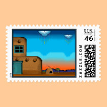 Pueblo Rain postage