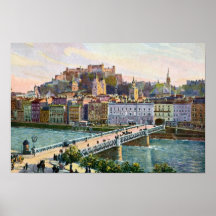 Puente 1916 del estado de Salzburg de la acuarela Impresiones