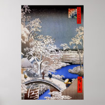 Puente del tambor de Meguro y colina de la puesta  Posters