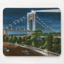 Puente y el río Hudson de Washington Tapete De Ratón