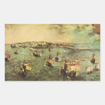 Puerto de Nápoles de Pieter Bruegel Pegatina