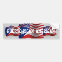 Puerto Rican-American Waving Flag Bumper Sticker