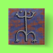 Puerto Rican coqui petroglyph button buttons