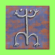 Puerto Rican coqui petroglyph magnet