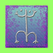 Puerto Rican coqui petroglyph magnet