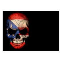 Puerto Rican Flag Skull on Black Business Card