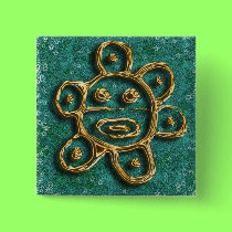 Puerto Rican sun petroglyph - customized buttons