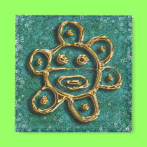 Puerto Rican sun petroglyph magnet