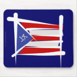 Puerto Rico Brush Flag Mousepad