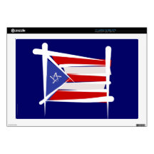 Puerto Rico Brush Flag Skins For Laptops
