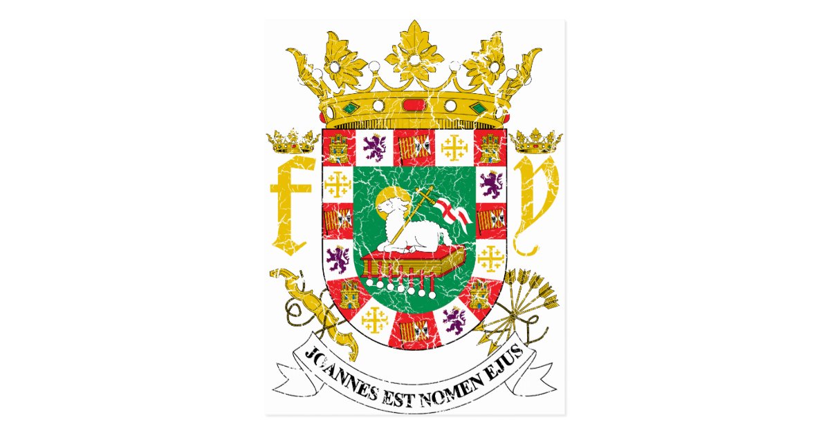 Puerto Rico Coat Of Arms Postcard Zazzle