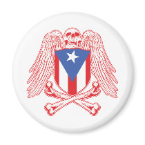 Puerto Rico Crossbones Refrigerator Magnet