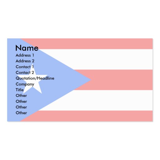 Puerto Rico Flag Business Card Templates (front side)