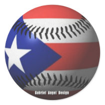 Puerto Rico Flag Covering a Baseball stickers
