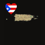 Puerto Rico Flag Heart Map Fitted AA T-Shirt