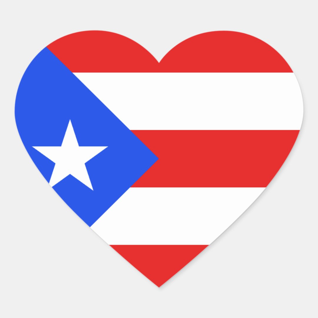 Puerto Rico Flag Heart Sticker Zazzle