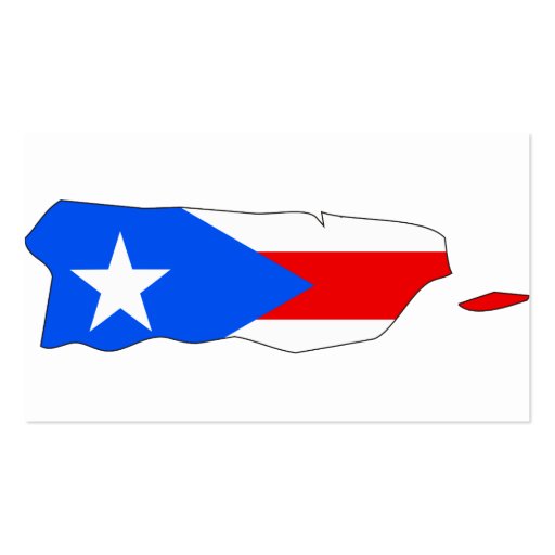 Puerto Rico Flag Map Business Card (back side)