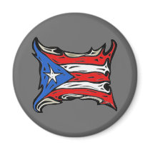 Puerto Rico Flag of Reggaeton Fridge Magnet