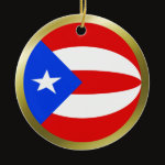 Puerto Rico Fisheye Flag Ornament