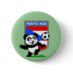 This adorable little panda is too cute! He's featured in front of a large flag from Puerto Rico and ready to play football and score some goals. This cute design is perfect for football players and soccer fans.