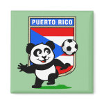 This adorable little panda is too cute! He's featured in front of a large flag from Puerto Rico and ready to play football and score some goals. This cute design is perfect for football players and soccer fans.