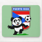 This adorable little panda is too cute! He's featured in front of a large flag from Puerto Rico and ready to play football and score some goals. This cute design is perfect for football players and soccer fans.