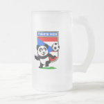 This adorable little panda is too cute! He's featured in front of a large flag from Puerto Rico and ready to play football and score some goals. This cute design is perfect for football players and soccer fans.