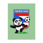 This adorable little panda is too cute! He's featured in front of a large flag from Puerto Rico and ready to play football and score some goals. This cute design is perfect for football players and soccer fans.