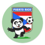 This adorable little panda is too cute! He's featured in front of a large flag from Puerto Rico and ready to play football and score some goals. This cute design is perfect for football players and soccer fans.