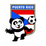 This adorable little panda is too cute! He's featured in front of a large flag from Puerto Rico and ready to play football and score some goals. This cute design is perfect for football players and soccer fans.