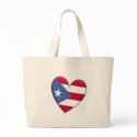 Puerto Rico Heart Flag bags